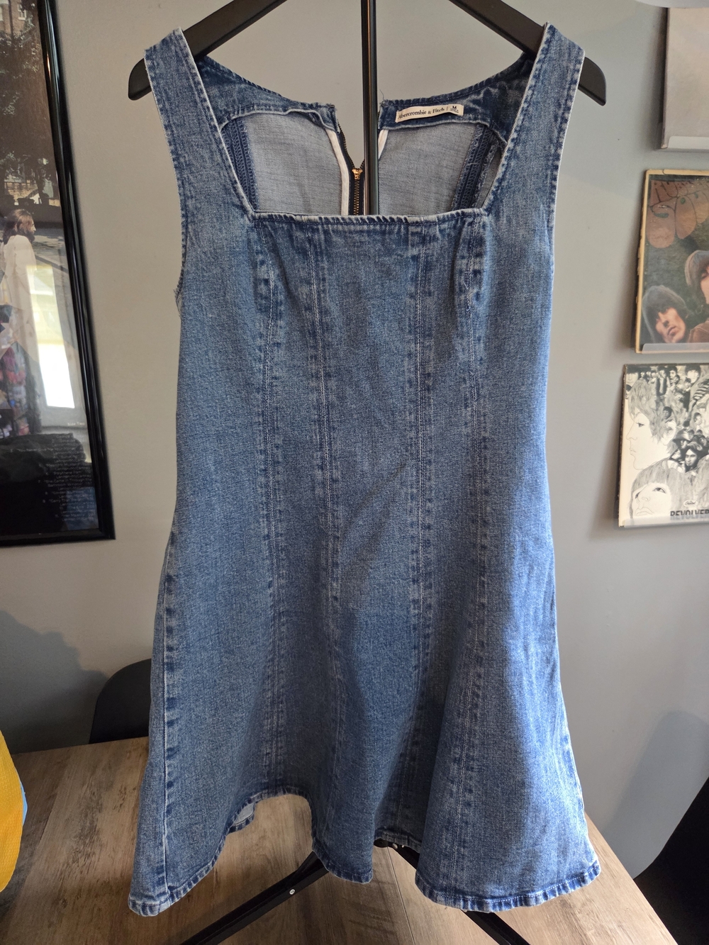 Abercrombie & Fitch Blue Denim Pinafore Dress